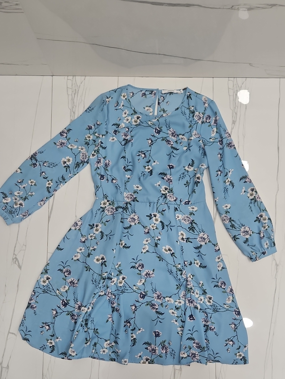 Light Blue Floral Midi Dress